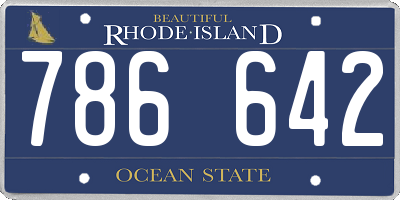 RI license plate 786642