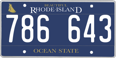 RI license plate 786643