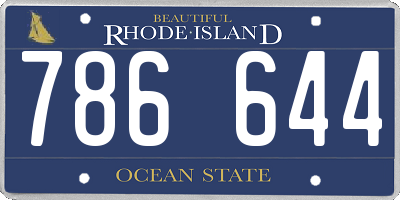 RI license plate 786644