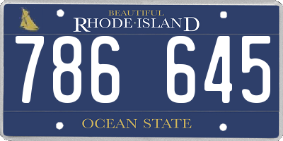 RI license plate 786645