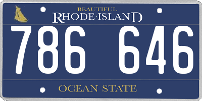 RI license plate 786646
