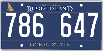 RI license plate 786647