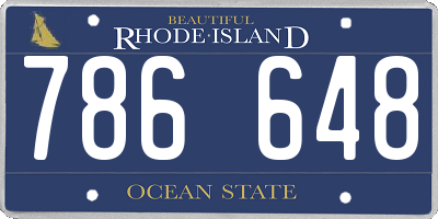 RI license plate 786648