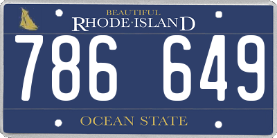 RI license plate 786649