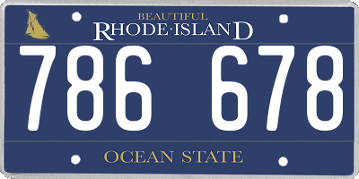 RI license plate 786678