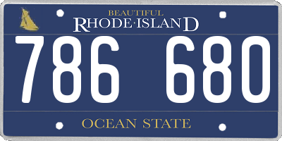 RI license plate 786680