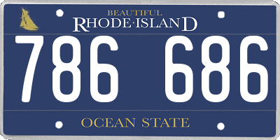 RI license plate 786686