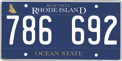 RI license plate 786692