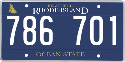 RI license plate 786701