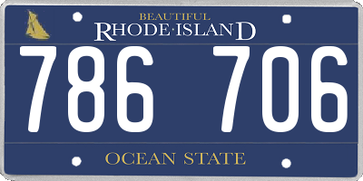 RI license plate 786706
