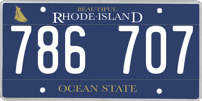 RI license plate 786707