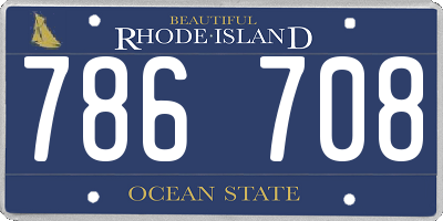 RI license plate 786708