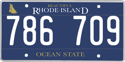 RI license plate 786709
