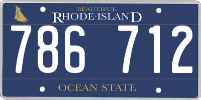 RI license plate 786712