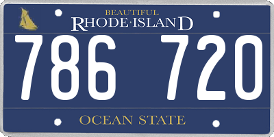 RI license plate 786720