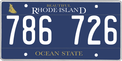 RI license plate 786726