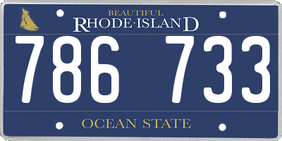 RI license plate 786733