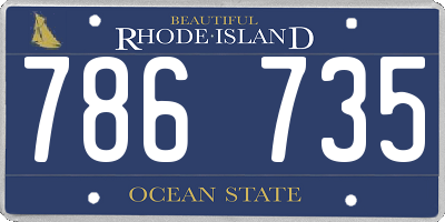 RI license plate 786735