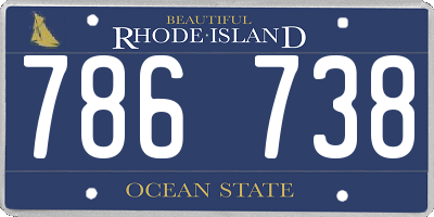 RI license plate 786738