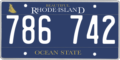RI license plate 786742