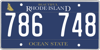 RI license plate 786748