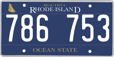 RI license plate 786753