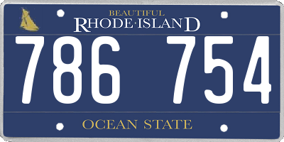 RI license plate 786754