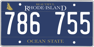 RI license plate 786755