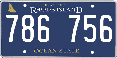 RI license plate 786756