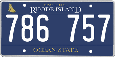 RI license plate 786757