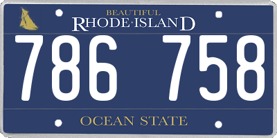 RI license plate 786758