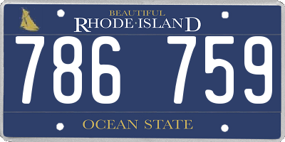 RI license plate 786759