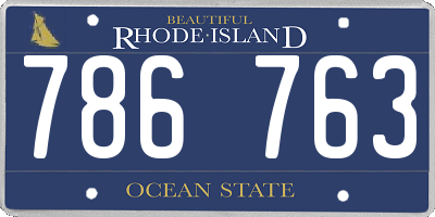 RI license plate 786763