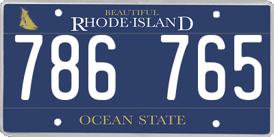 RI license plate 786765