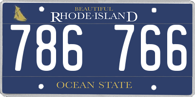 RI license plate 786766