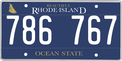 RI license plate 786767