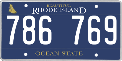 RI license plate 786769
