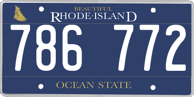 RI license plate 786772