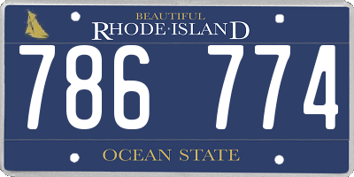 RI license plate 786774