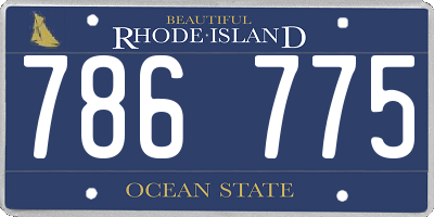 RI license plate 786775
