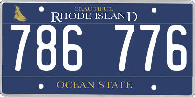 RI license plate 786776