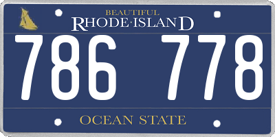 RI license plate 786778