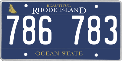 RI license plate 786783