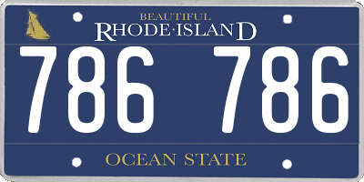 RI license plate 786786