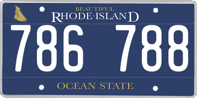RI license plate 786788