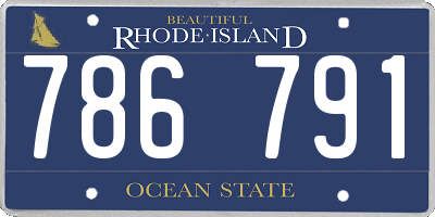 RI license plate 786791