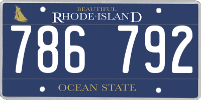 RI license plate 786792