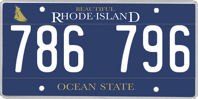 RI license plate 786796
