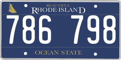 RI license plate 786798