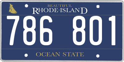 RI license plate 786801